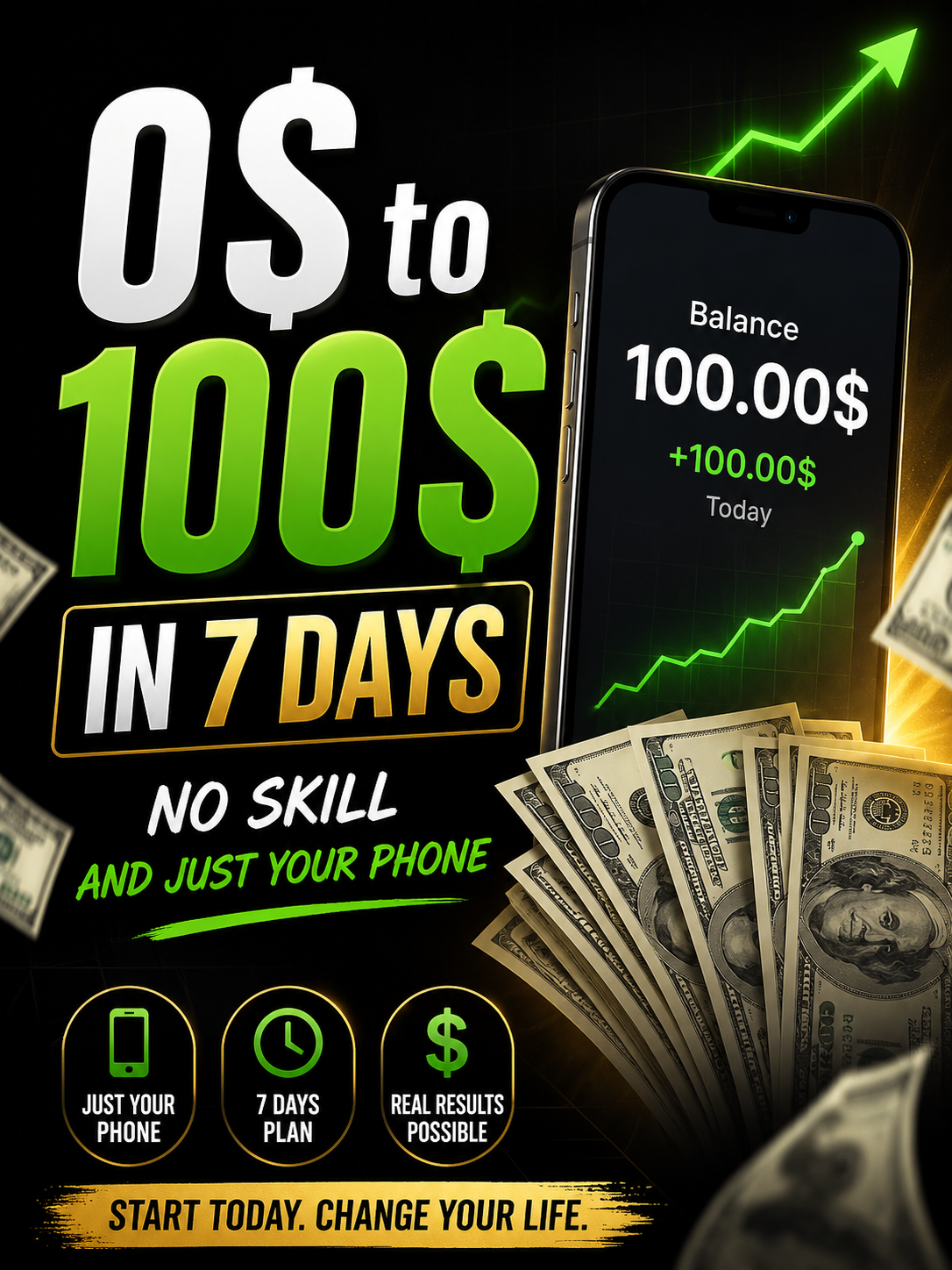 $0 to $100 in 7 days _no skill,just your phone